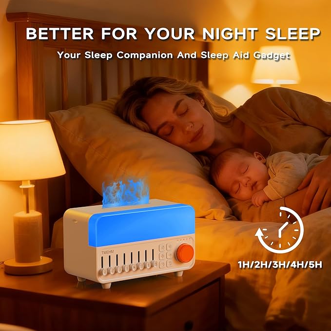 2026 4-in-1 Aroma Essential Oil Diffuser with Bluetooth Speaker Function, Humidifier, 12 Colors Night Light with 8 Nature Sounds, White Noise & Timer for Bedroom, Baby, Adults, and Kids (White)