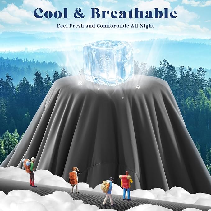 Cooling Comforter Queen Size, Double-Sided Cooling Blanket for Hot Sleepers & Night Sweats, Arc-Chill Q-Max > 0.4 Breathable Ice Blanket, Lightweight Cold Comforter (80''x90'', Dark Grey)