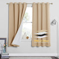RYB HOME Particle Filtering Curtains Total Blackout Noise Reducing Window Treatment Dust Filter Thermal Insulated Drapes for Studio Laundry Room Furance, Biscotti Beige, W52 x L63 inch, 2 Panel