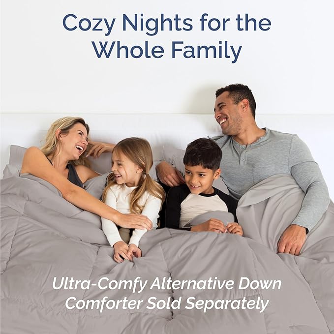 Twin 4 Piece Sheet Set - Cooling, Comfy & Breathable - Hotel Luxury Bedding, Includes Fitted Sheet for Women, Men, Kids & Teens - 1 Flat, 1 Fitted Sheet, 2 Pillowcases with Deep Pockets - Light Grey