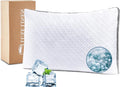 Tencel Queen Bed Pillows, Shredded Memory Foam Pillows, Adjustable Bed Pillow for Sleeping, 20"x30" Cooling Tencel Circular Knit Pillows for Side, Back, Stomach Sleepers（Pack of 1）