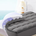 Dual Layer 4 Inch Memory Foam Mattress Topper Queen - 2 Inch Gel Memory Foam and 2 Inch Pillow Top Mattress Pad, 7-Zone Egg Crate Queen Size Mattress Topper (Grey)