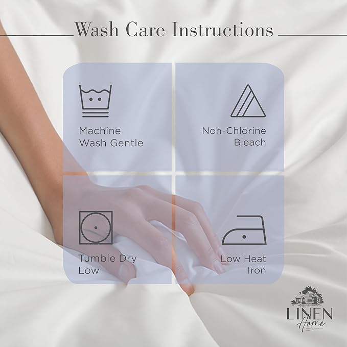 Linen Home 100% Cotton Percale Sheets California King Size,Dark Blue, Deep Pocket, 4 Pieces Set - 1 Flat, 1 Deep Pocket Fitted Sheet and 2 Pillowcases, Crisp Cool and Strong Bed Linen