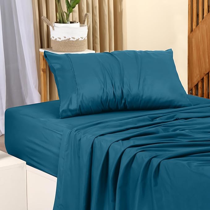 Utopia Bedding Twin Sheet Set – 3 Piece Bed Sheets for Twin Size Bed, Soft and Breathable Microfiber, Includes 1 Fitted Sheet, 1 Flat Sheet and 1 Pillowcase (Denim Blue)