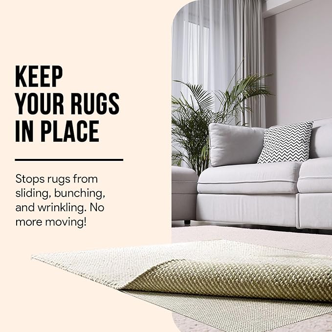 MAYSHINE Non-Slip Area Rug Pad Mat Underlay Multipurpose for Hard Surface Floor (6 x 9 Feet)