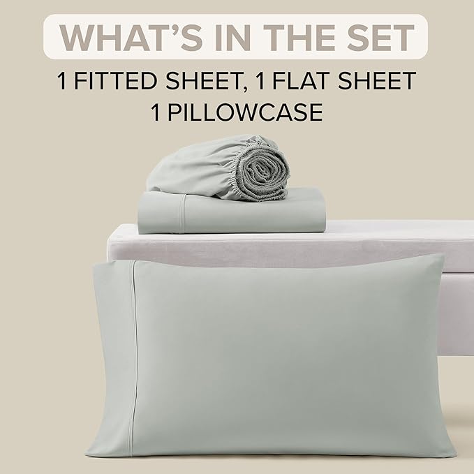 UGG Twin Sheet Set, 3-Piece Luxury Cooling Twin Sheets Set, Deep Pockets, Premium Bedding with 1 Pillow Sham, Machine Washable, Soft Lightweight, Green (Hedi)