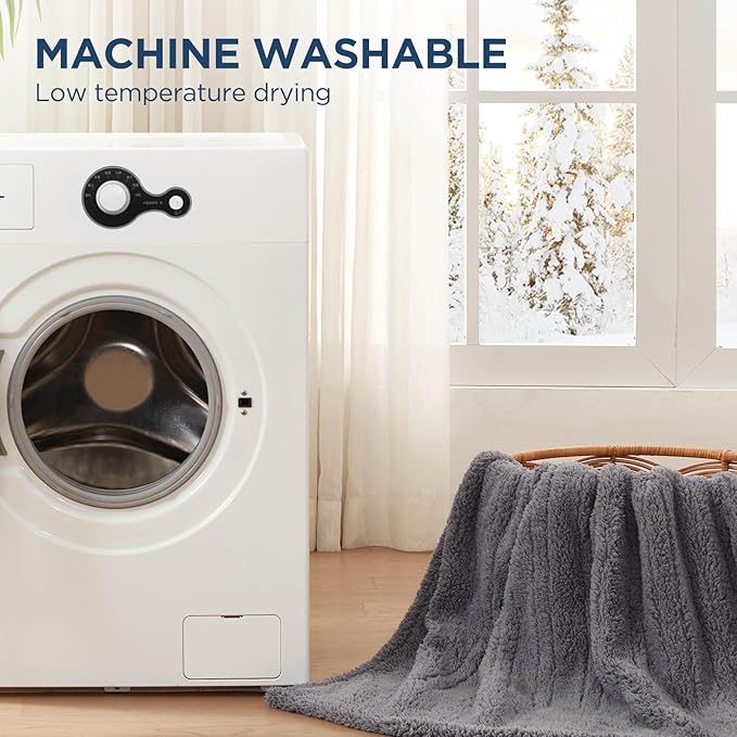 Westinghouse Electric Blanket King Size, Soft Plush Sherpa Heated Blanket with 10 Heating Levels & 1-12 Hours Auto-Off, Machine Washable, 100x90 inches, Darkgrey