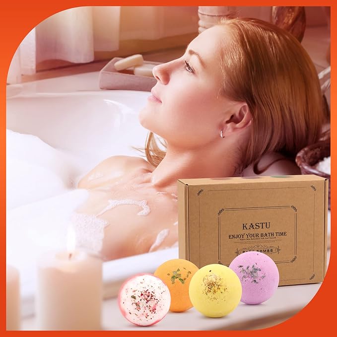 Bath Bombs Salt Balls,12 PCS Gift Set,Vanilla Menthol Rose Extract Essential Oils,Moisturizing Dry Skin,Fizzy Spa,Relaxing,Bubble Bath Bomb Gifts Idea for Men Women