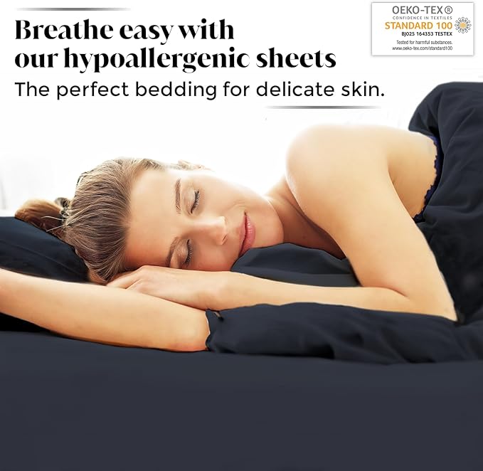 Luxury Bamboo Market | King Size Bed Sheet Set | 100% Viscose Made from Bamboo | Organically Grown | Ultra Soft | Cooling Sheets for Hot Sleepers | 17" Deep Pocket [Charcoal Grey]
