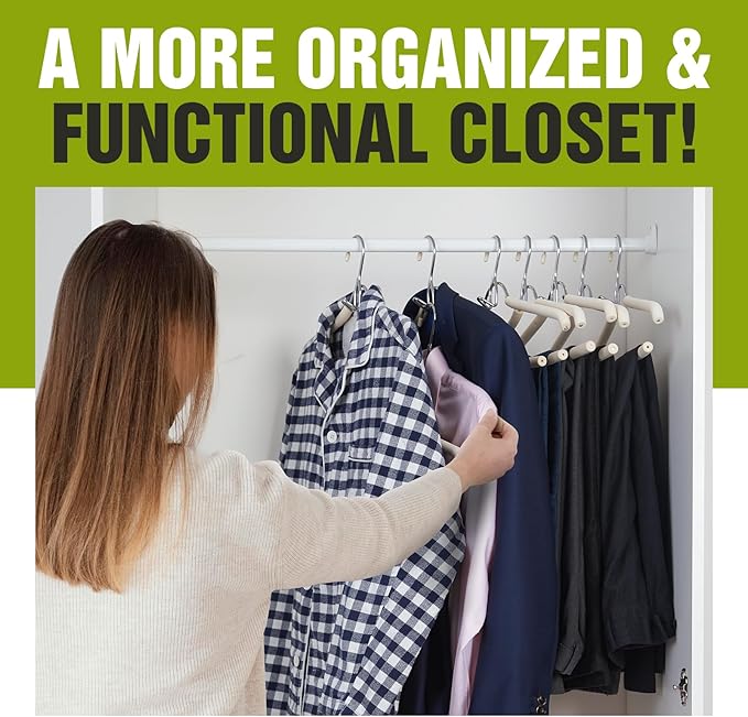Spring Fever Foam Padded Clothes Hangers with Hooks - Sponge Non Slip Chrome Plating Heavy Duty Space Saving Open Ended for Women Men Pants Coat Beige 5 Pack