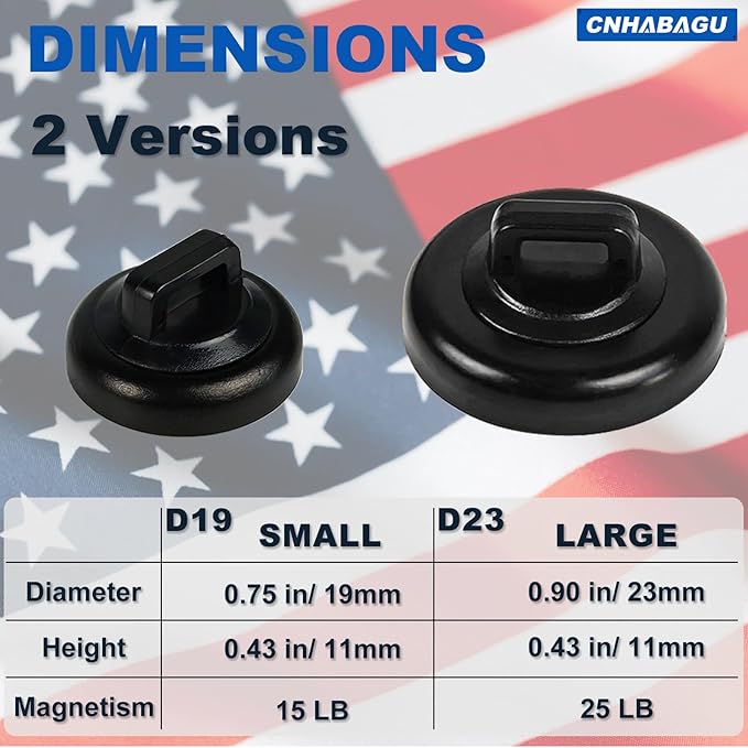 Magnet Zip Tie Mount Clips Magnetic Zip Ties Mount Base Holder Multipurpose Wire Cable Holder Mount Wire Clips Management for Home Office Marine Electrical Wiring (D23 0.9in, 10 Piece)