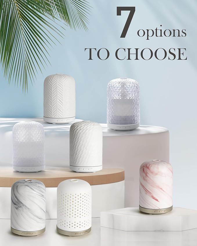 Essential Oil Diffuser – 2.4MHz Ultrasonic Aromatherapy Diffuser, Health Night Light, Timer & Auto Shut-Off, BPA-Free, 120ml Oil Diffuser for Home, Office, Spa, Yoga, Hotel
