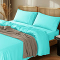 LBRO2M 1000 Thread Count 100% Egyptian Cotton Sheets Set Twin XL, 3 Piece Sets Bed Sheet Deep Pocket Sheet Set 16" Soft Comfortable All Season (Twin XL, Lake Green)