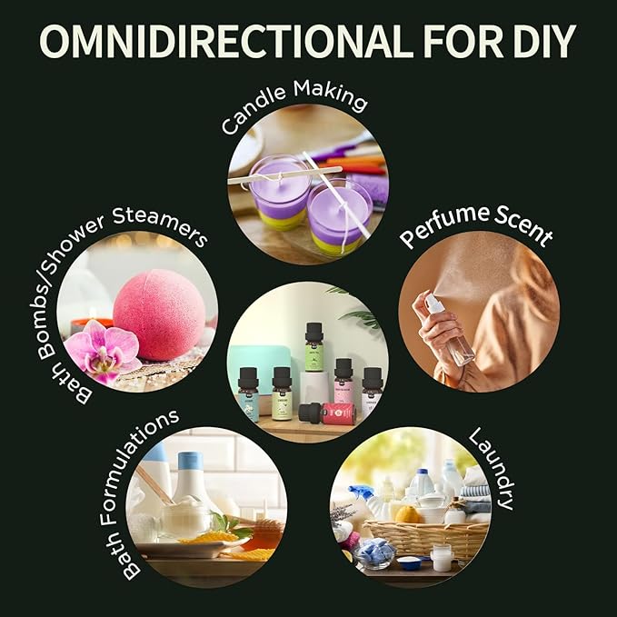 Essential Oils Set- Essential Oils for Diffuser for Home,Diffuser Oils Scents for Aromatherapy,Laundry,Candle&Soap Making,Humidifiers 6 X 10 ML