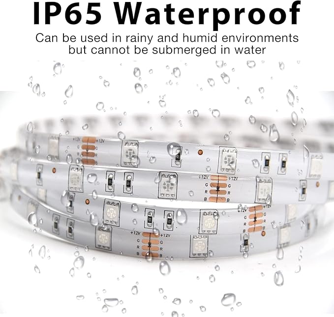 DAYBETTER IP65 Waterproof Led Strip Lights, Smart WiFi LED Lights Work with Alexa and Google Assistant, Color Changing Lights with APP Control, Suit for Bedroom, Bathroom, Home Decor, Outdoor, 32.8ft