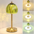 Tulip Table Lamp with 5000mAh Battery & Touch Control, Small Cordless Table Lamp with 3 Colors, Dimmable Rechargeable Battery Operated Table Lamps for Bedroom, Bedside, Desk (Green Tulip)