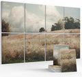 Wall Art Acoustic Panels,35''X24''Soundproof Wall Panels-8-Pack with 50 Adhesive Tabs, Panels for Living Room and Recording Studio, Offices-Grain field, landscape study