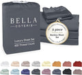 Bella Coterie Luxury Bamboo Viscose Split King Size Sheet Set | 2 Fitted Sheets for Sleep Number & Adjustable Beds | 100% Organically Grown | Cooling & Ultra Soft | 18” Deep Pocket [Charcoal Grey]
