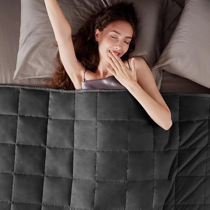 Weighted Blanket Twin Size (48"x72" 10lbs),Ultra Soft and Cozy Cooling Weighted Blanket for Adult,Heavy Blanket with Machine Washable Soft Blanket, Black