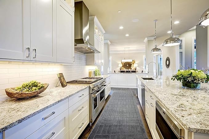Custom Length Hallway Runner Rug,Slip Resistant,Bricks Anthracite, 26 Inch X 27 feet, Sold and Priced Per Foot