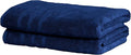 Mosobam Luxury Turkish Set of 2 Bath Towels 30X58 Navy Blue 700 GSM Bamboo Viscose & Aegean Turkish Combed Cotton