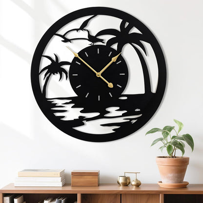 24inches/60cm Large Wall Clocks Battery Powered No Ticking Silent Round Black Modern Unique Metal Wall Clocks Suitable Living Room Kitchen Bedroom Fireplace Office Farmhouse。