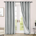 Macochico 100% Blackout Curtains Insulted Window Panels for Bedroom Living Room Dining Room Luxury Chenille Curtains Classic Home Decor Medium Gray Curtains with Tieback 52" Wx72 L Grommet 1 Panel