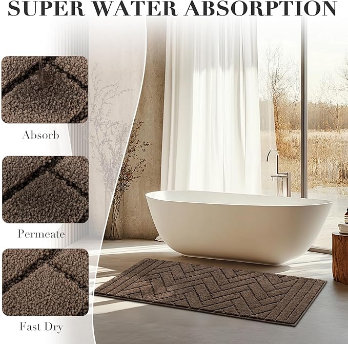 hicorfe Indoor Doormat,Front Back Door Mat Rubber Backing Non Slip Door Mats 20"x31.5" Absorbent Resist Dirt Entrance Doormat Inside Floor Mats for Entryway Washable Low-Profile(Camel)