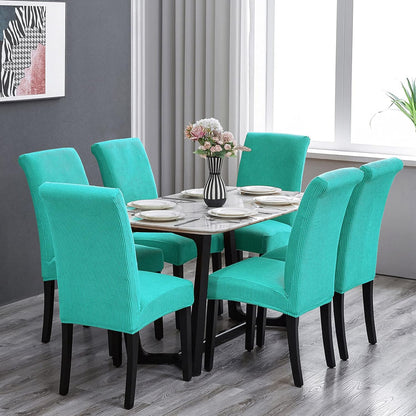 Howhic Stretch Chair Covers for Dining Room Set of 4, Removable Washable Dining Room Chair Covers, Dining Chair Slipcovers Seat Protector, Great for Home and Banquet Decoration (Turquoise, 4 Pack)