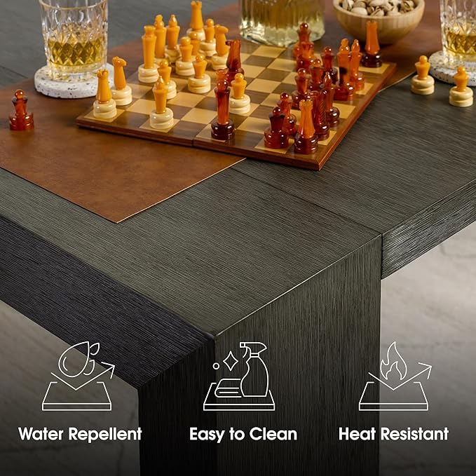 Transformer Table - Solid Wood Extendable Dining Table, Seats 2-12, Extendable Dining Room Table, Space-Saving Furniture, Expandable Dining Furniture (Dark Grey, Table + Bench)