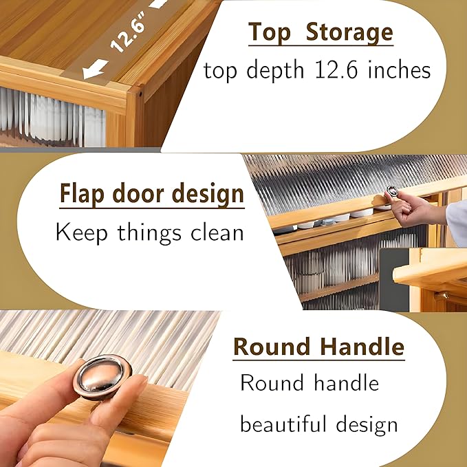 Tall Shoe Cabinet with Acrylic Doors, 10-Tier Large Capacity Bamboo Shoe Cabinet, 40-45 Pairs Freestanding Shoe Rack & Shoe Organizer for Closet Entrance, Hallway, Living Room, Bedroom