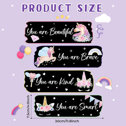 Glow in The Dark Stars Unicorn Wall Decals, Glowing Motivational Wall Art Inspirational Sticker, Peel and Stick Wall Decal for Girl's Room