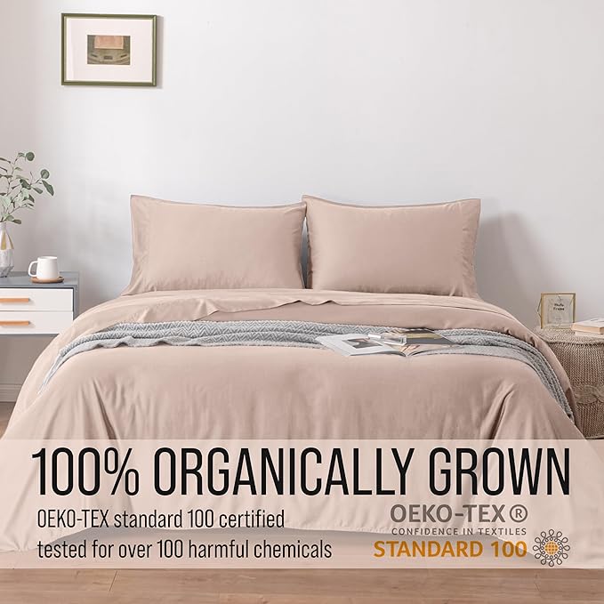 Bella Coterie Luxury Bamboo Viscose Cal King Size Sheet Set | 100% Organically Grown | Ultra Soft | Cooling for Hot Sleepers | 18" Deep Pocket [Dusty Rose]