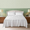 Linen World Cooling Bed Sheets Set Cal King Size,100% Organically Grown Viscose Sheets,Deep Pocket Up to 16",4 Pieces Silky Soft,Breathable Bedding Sheets & Pillowcases(White,Cal King)