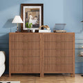 5 Drawer Dresser, 43" Tall Dresser Organizer TV Drawer Cabinet Modern Wood Storage Cabinet, Modern Wood Storage Cabinet for Bedroom, Hallway, Entryway, Walnut Oak X 2