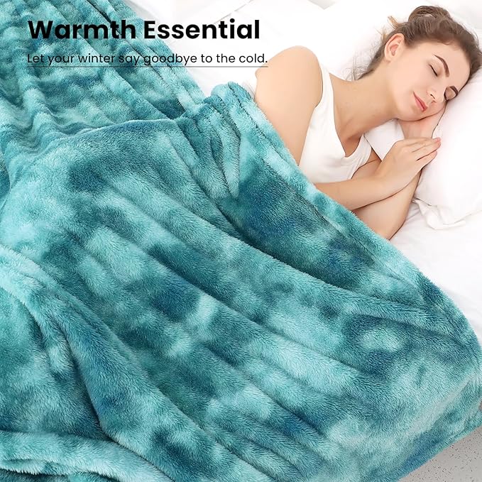 Fleece Throw Blanket Cozy Soft Lightweight Throw Blankets Warm Plush Lightblue fall blankets and throws Couch Sofa Bed Camping Travel Picnic Outdoor Blanket Bedding Kid Baby Boys Girls Adults 60x80 in
