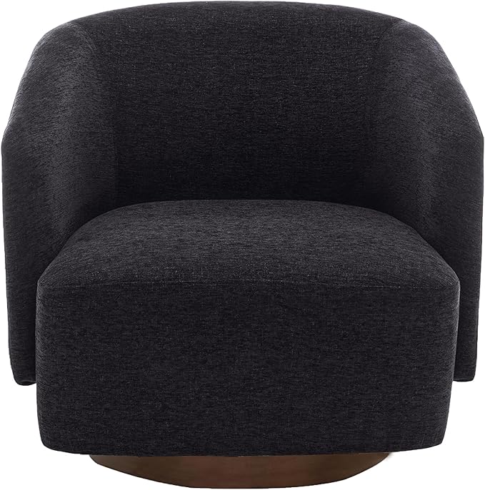 MINCETA Accent Chair,Modern Swivel Chairs for Living Room and Bedroom Reading with Wood Base,Performance Fabric in Charcoal Gray