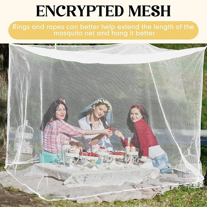 4 Corners Mosquito Net for Mosquiteros para Camas Bed Canopies Netting Bed Drapes Rectangular Mosquito Mesh for Camping Home Outdoor Travel(White A,L79 X W71 X H67 Inch,No-Opening)