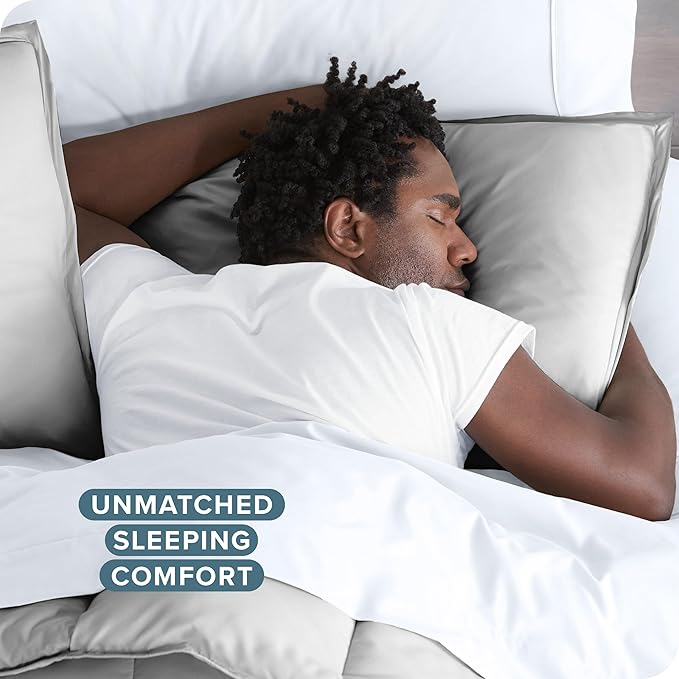Bare Home Bedding Duvet Cover Oversized King - Premium 1800 Super Soft Collection - Lightweight, Cooling - Soft Breathable Bedding Duvet Cover (Oversized King, Cloud Grey)