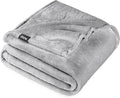 Bare Home Fleece Blanket - Throw/Travel - Ultra-Soft Lightweight for Bed, Sofa, and Couch - Luxury Microplush - Cozy Warm Blanket (Throw/Travel, Light Grey)