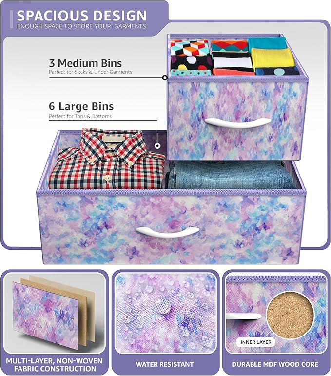 Sorbus Kids Dresser with 9 Drawers - Furniture Storage Chest Tower Unit for Bedroom, Hallway, Closet, Office Organization