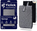 Yiclick Exfoliating Body Scrubber Exfoliator 2 Pack - Exfoliating Sponge, Shower Bath Sponge Loofah with Handle, Body Scrub Lufas Washcloth Net Brush, Dead Skin Remover for Body(Rectangle)
