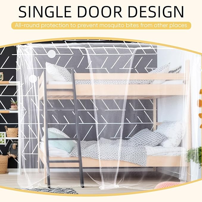 4 Corners Mosquito Net for Mosquiteros para Camas Bed Canopies Netting Bed Drapes Rectangular Mosquito Mesh for Camping Home Outdoor Travel(White,L75 X W35.5 X H59 Inch,1 Opening)