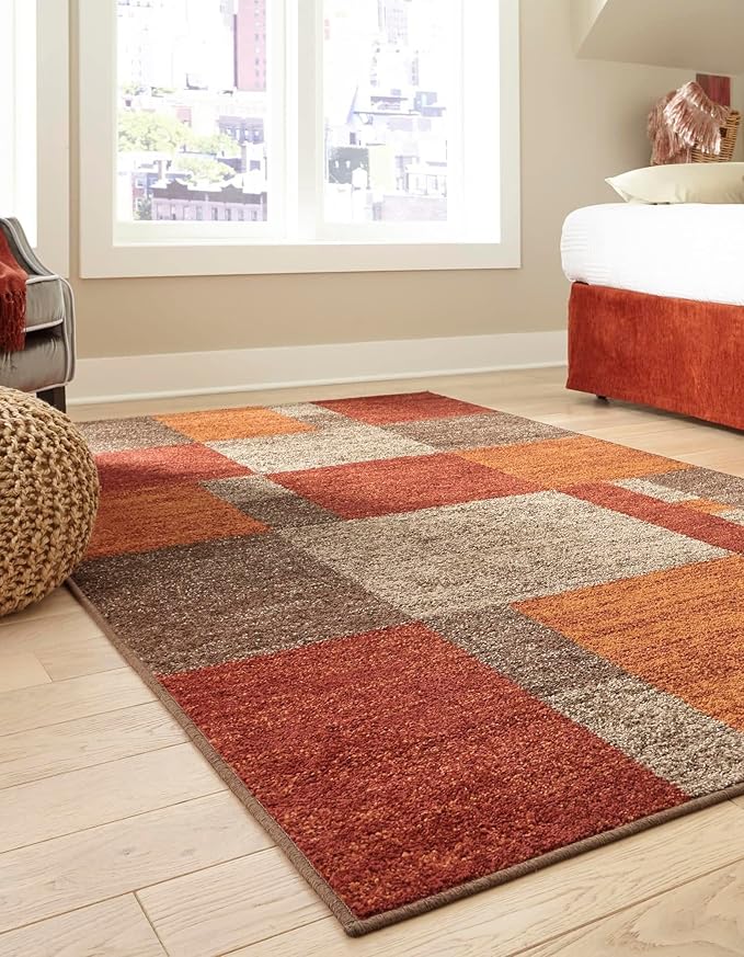 Unique Loom Autumn Collection Area Rug - Providence (4' 1" x 6' 1" Rectangle, Multi/ Beige)