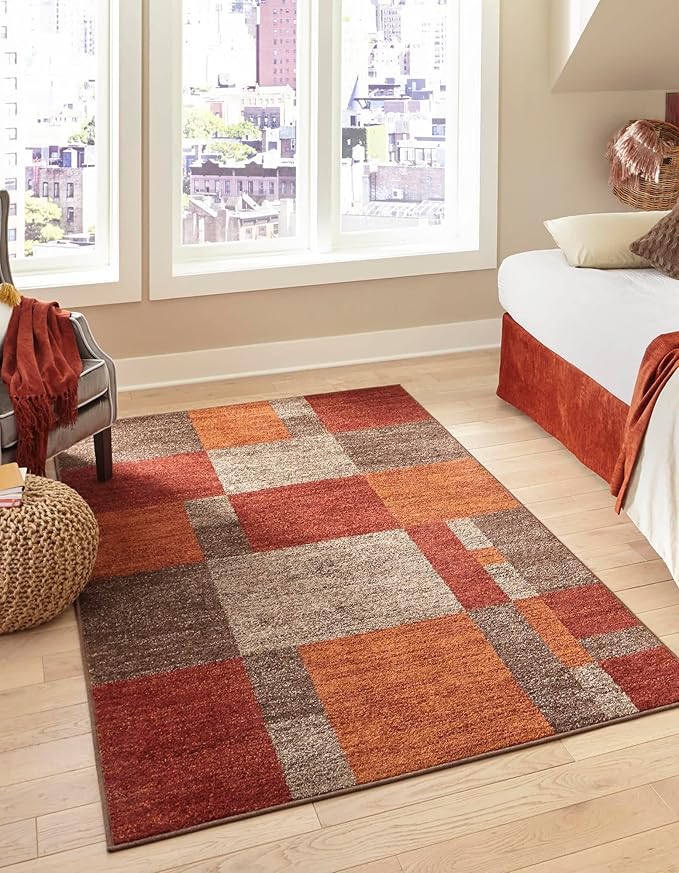 Unique Loom Autumn Collection Area Rug - Providence (4' 1" x 6' 1" Rectangle, Multi/ Beige)