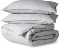 Bare Home Bedding Duvet Cover Queen Size - Premium 1800 Super Soft Collection - Lightweight, Duvet Cover - Soft Textured Bedding (Queen, Heathered Pewter)