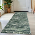 2x5 Modern Abstract Runner Rug for Hallways, Dark Green Super Soft Hallway Decor Kitchen Rugs with Non-Slip, Non-Shedding Washable Rug for Hallways Entryway Bedroom Indoor
