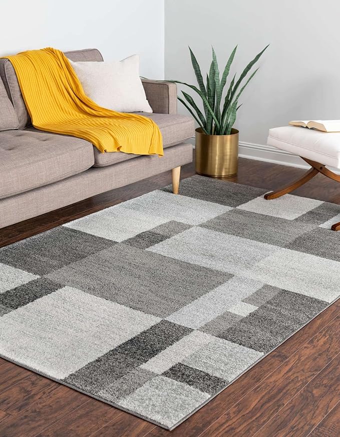 Unique Loom Autumn Collection Area Rug - Providence (6' 1" x 9' Rectangle, Gray/ Ivory)