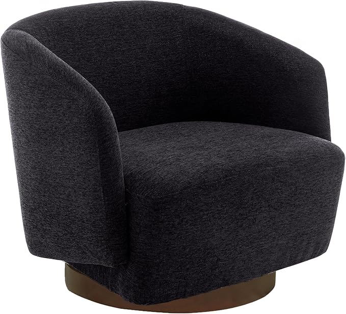 MINCETA Accent Chair,Modern Swivel Chairs for Living Room and Bedroom Reading with Wood Base,Set of 2,Performance Fabric in Charcoal Gray
