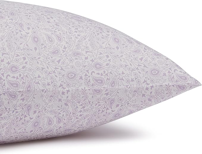 Amazon Basics Lightweight Super Soft Easy Care Microfiber Bed Sheet Set with 14" Deep Pockets - Full, Lavender Paisley